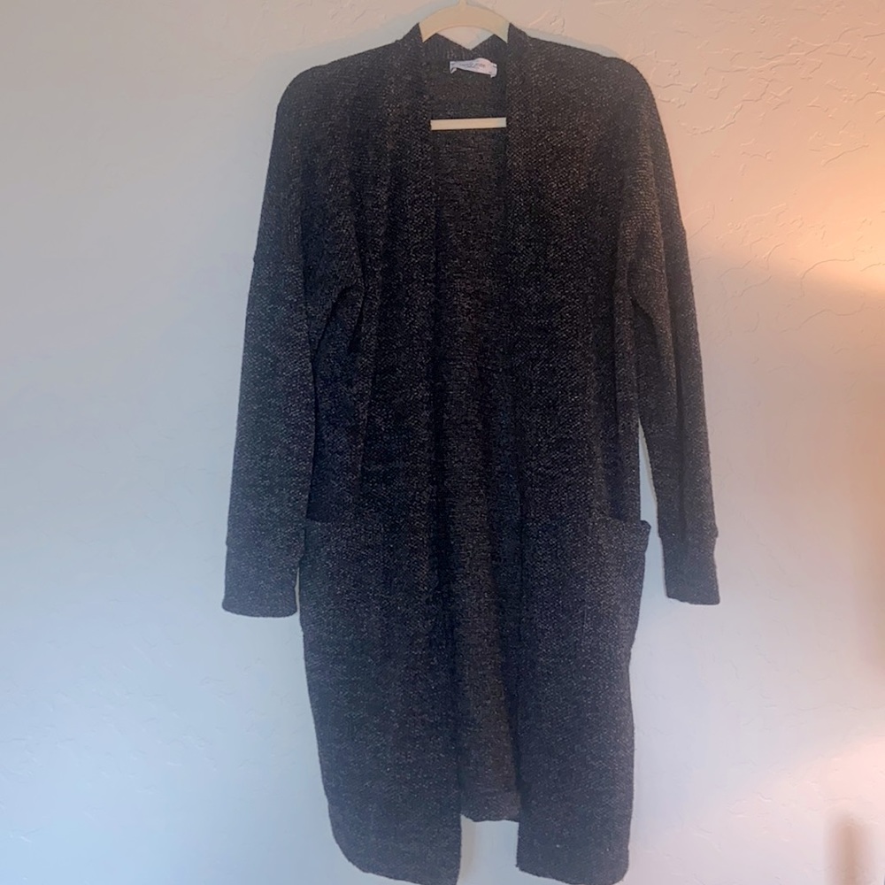 Carly Jean Los Angeles Charcoal Cardigan Size XS